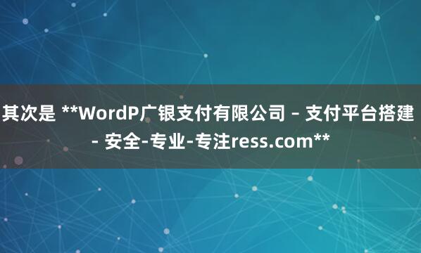 其次是 **WordP广银支付有限公司 – 支付平台搭建 - 安全-专业-专注ress.com**